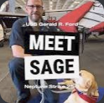 Sage featured in a meet Sage IRL photo.
